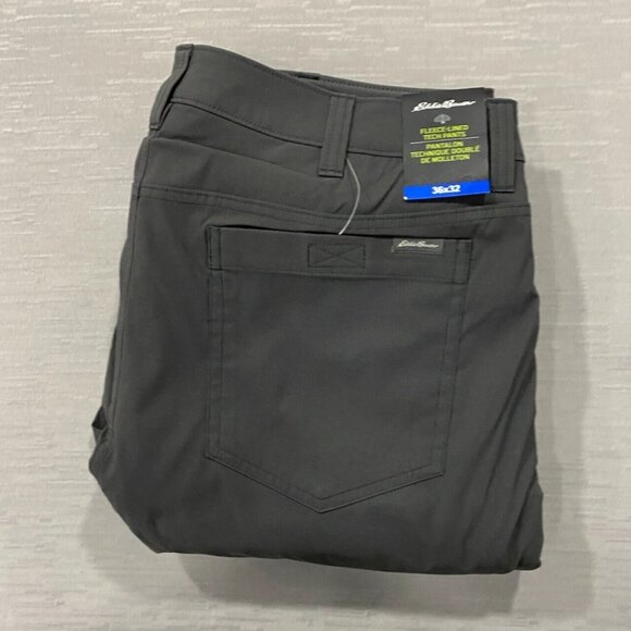 Eddie Bauer Fleece Lined Tech Pants Mens 36 x 32 Gray Water Repellent Insulated - Picture 8 of 15